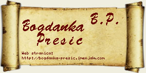 Bogdanka Prešić vizit kartica